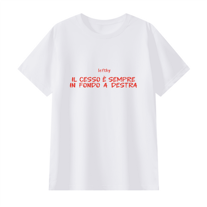 `il cesso è sempre in fondo a destra` minimal unisex tee