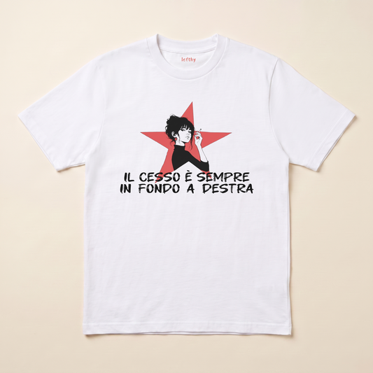 `il cesso è sempre in fondo a destra` unisex tee